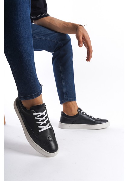 Erkek Deri Spor Ayakkabı & Sneaker SIYAH-MBKRY013-S