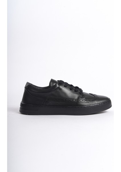 Erkek Deri Spor Ayakkabı & Sneaker Siyah -MBKRYT015-S