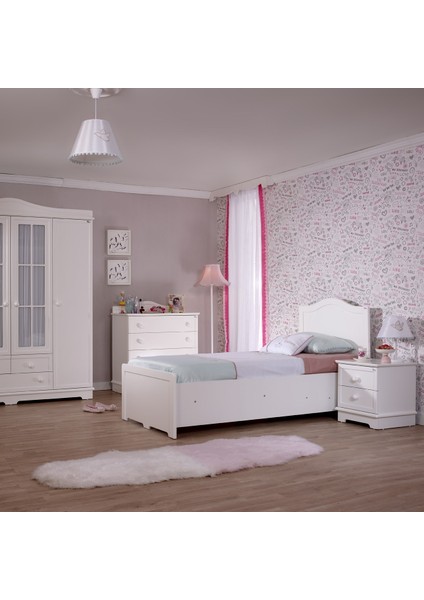 Meltem Classy Beyaz Genç Odası Tek Kişilik Amortisörlü Karyola 100X200 cm modelleri
