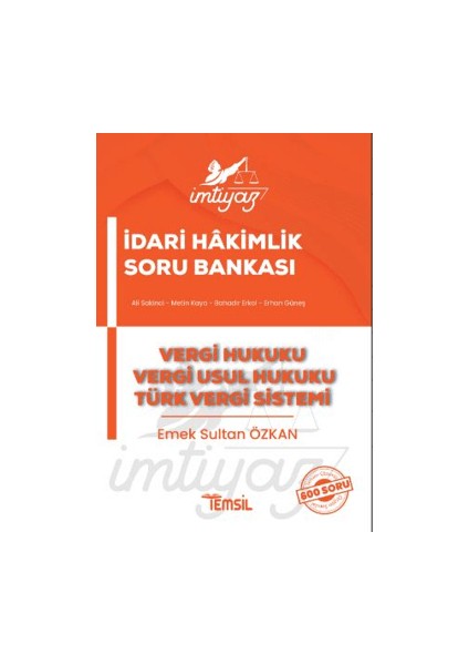 İmtiyaz İdari Hakimlik Soru Bankası - Emek Sultan Özkan