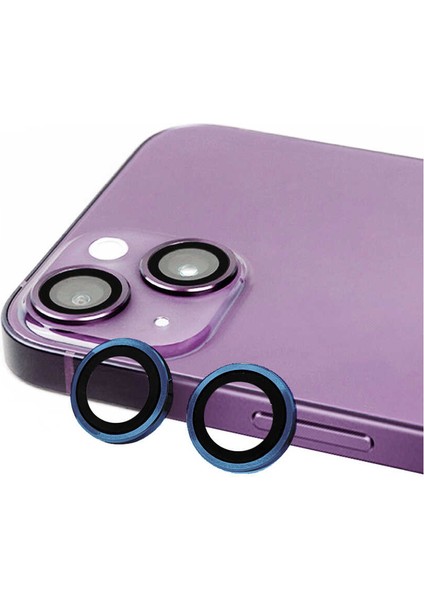 iPhone 14 Plus Kamera Lens Koruyucu Metal Tekli CL07 Lacivert
