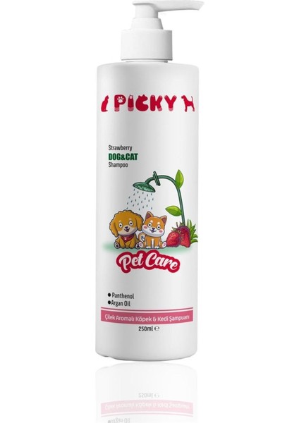 Köpek Kedi Şampuanı Çilek Aromalı - Dog & Cat Shampoo Strawberry 250 ml