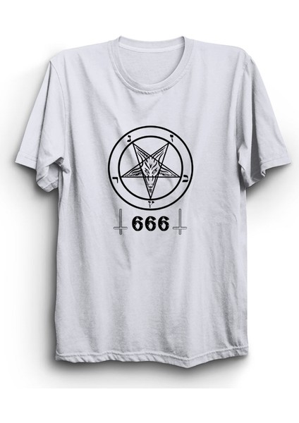 Pentegram, Satanic Pentagram, Pentegram Yıldızı, 666, %100 Pamuk Tişört