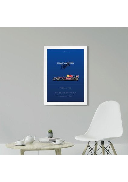 Sebastian Vettel Rb6 Poster Tablo, Red Bull Racing Formula 1, Dijital Tasarım Tablo