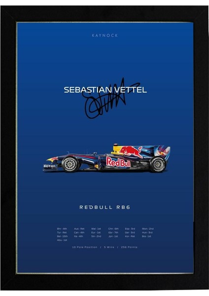 Sebastian Vettel Rb6 Poster Tablo, Red Bull Racing Formula 1, Dijital Tasarım Tablo