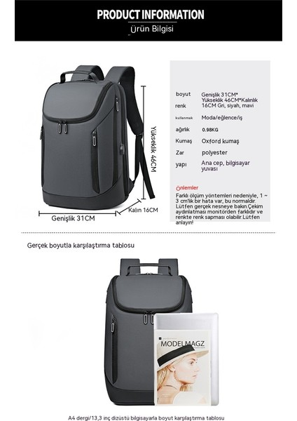 Iş Rahat Bilgisayar Sırt Çantası USB (Yurt Dışından) indirimleri
