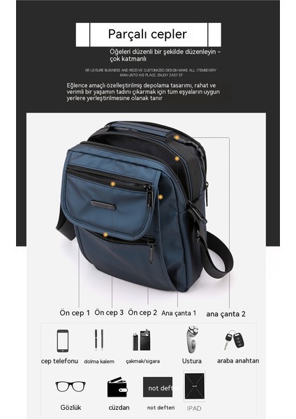 Rahat Açık Çok Katmanlı Seyahat Çantası Büyük Kapasiteli Crossbody Çanta Iş Omuz Çantası (Yurt Dışından)