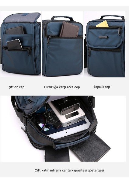 Rahat Açık Çok Katmanlı Seyahat Çantası Büyük Kapasiteli Crossbody Çanta Iş Omuz Çantası (Yurt Dışından)