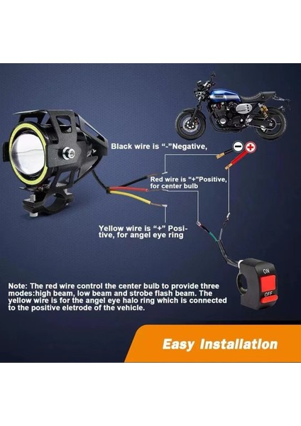 U7 Melek Gözü Süper Parlak Farlar, Elektrikli Araçlar ve Motosikletler Için Uygun, Modifiye Edilmiş Spot Lambalar, Araba Farları (Yurt Dışından) fırsatları