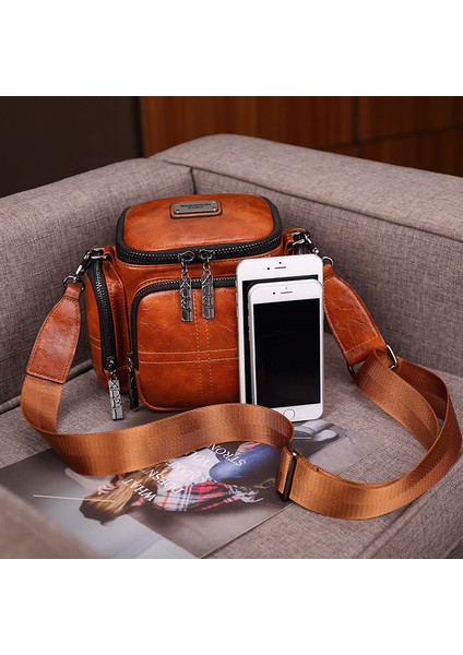 Yeni Retro Moda Kamera Namlu Şeklinde Omuz Crossbody Büyük Kapasiteli Kadın Çantası (Yurt Dışından) modelleri