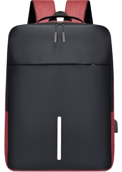 Laptop Çantası Iş Rahat Erkek Sırt Çantası USB Şarj Basit Moda Büyük Kapasiteli Sırt Çantası (Yurt Dışından)