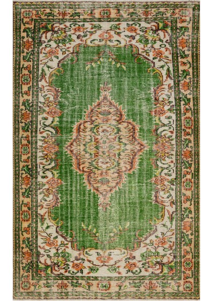 El Dokuma Vintage Eskitme Halı 159 x 255 cm 10438