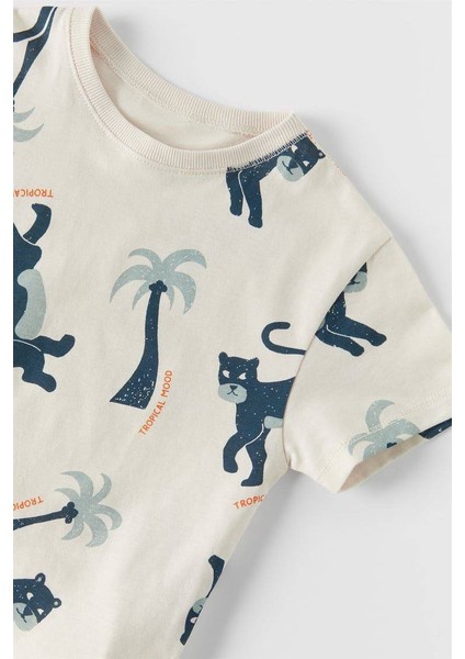 Erkek Çocuk Kaplan Baskılı Tişört Şort Takım fiyatları