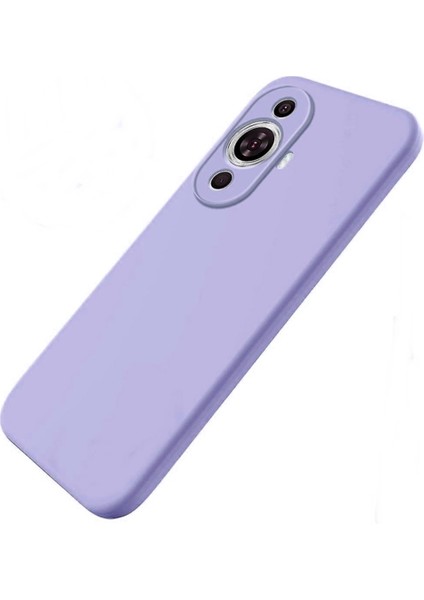 Huawei Nova 12S Kılıf Mara Lansman Silikon Mat Soft Kamera Korumalı Mor