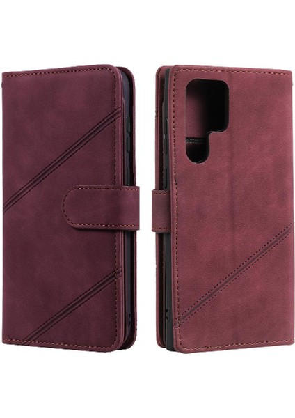 Samsung Galaxy S24 Ultra Cüzdan Kapak Için Kılıf Folio Pu Deri Manyetik (Yurt Dışından)