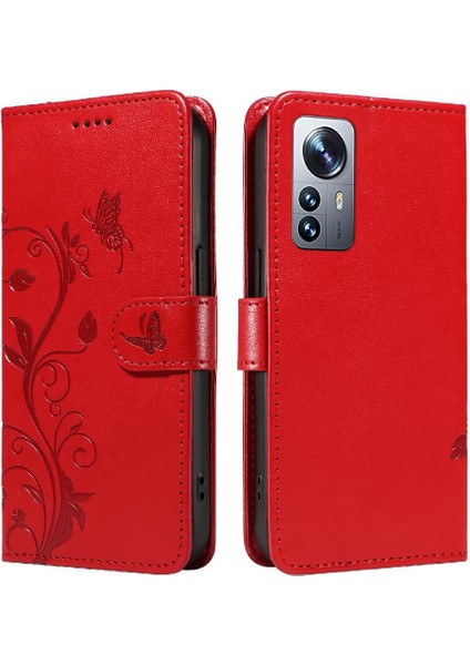 Xiaomi 12 Pro ve El Kayışı ile Kart Yuvası Cüzdan Telefon Kılıfı (Yurt Dışından)