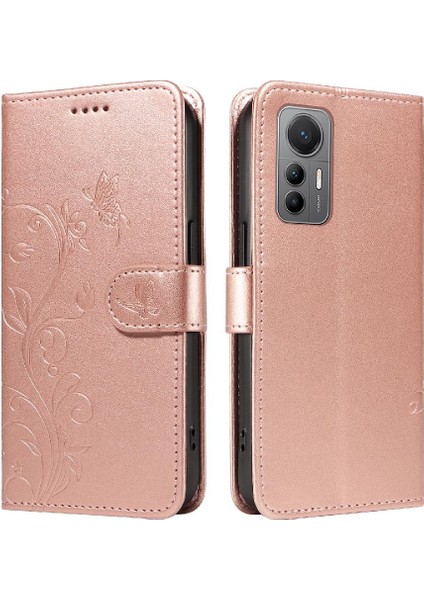 El Kayışı ile Xiaomi 12 Lite Için Kılıf Kabartmalı Kelebek Cüzdan Telefon (Yurt Dışından)