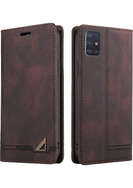 Samsung Galaxy A81 Kickstand Iki Kart Yuvaları Premium Deri Kılıf (Yurt Dışından)