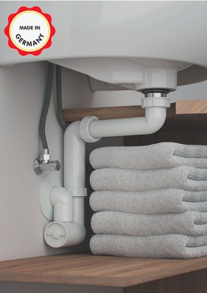 Yer Kazandıran Lavabo Sifonu 137 - Taşma Deliksiz,Lavabo Dolabında ve Çekmecesinde,Lavabo Altında Duvara Bitişik Montajlı Koku Önleyici S Sistemi,Kolay Temizlenir Giderli, Ayarlanabilir Borulu fiyatları