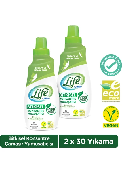 Life By Fakir Vegan Bitkisel Çamaşır Yumuşatıcısı 1500 ml x 2 Adet