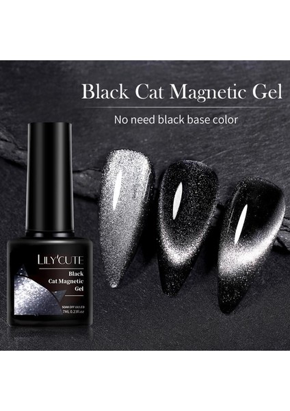 Black Cat Magnetic 7 ml (Siyah) Kedi Gözü Manyetik Oje (56575)