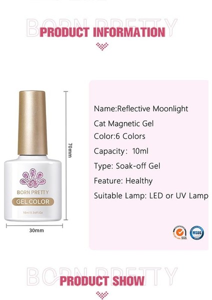 RM01 10ML Reflective Moonlight Cat Magnetic Kalıcı Oje (57983)