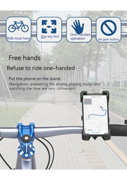 Üniversal Bisiklet Motosiklet Gidon Navigasyon Telefon Tutucu (Yurt Dışından)