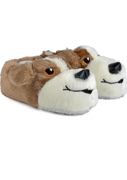 Köpek Figürlü Peluş Ev Terliği Ev Botu Köpekli Unısex Panduf