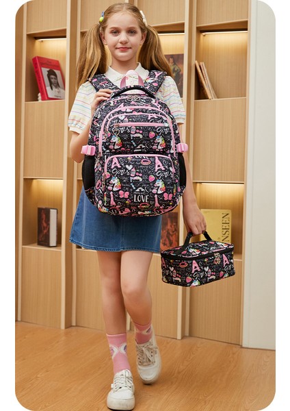 Kız Hafif Omurga Çocuk Omuz Çantası/ilkokul Okul Çantası, Iki Parçalı Set DL161 (Yurt Dışından) fiyatları