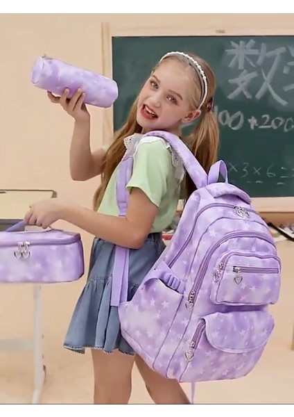 Kız Hafif Omurga Çocuk Omuz Sırt Çantası/ilköğretim Okulu Okul Çantası/ortaokul Sırt Çantası, Üç Parça Seti DL155 (Yurt Dışından) fırsatları