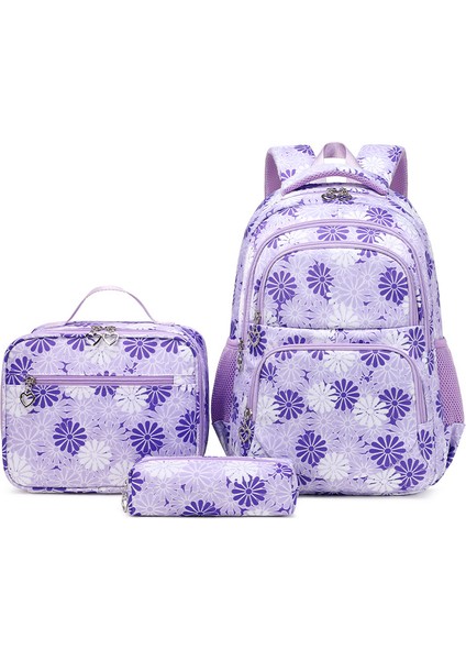 Kız Hafif Omurga Çocuk Omuz Sırt Çantası/ilköğretim Okulu Okul Çantası/ortaokul Sırt Çantası, Üç Parça Seti DL156 (Yurt Dışından)