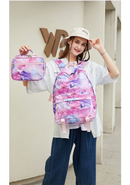 Kız Lise Öğrencisi Sırt Çantası/ortaokul Öğrencisi Büyük Kapasiteli Okul Çantası, Iki Parçalı Takım DL162 (Yurt Dışından) modelleri