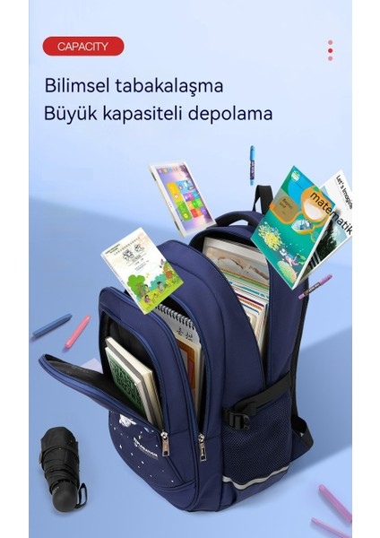 Erkek Omurga Yükü Azaltıcı Çocuk Omuz Çantası/ilkokul Öğrencisi Büyük Kapasiteli Okul Çantası/ortaokul Öğrencisi Hafif Sırt Çantası DL203 (Yurt Dışından) fiyatları