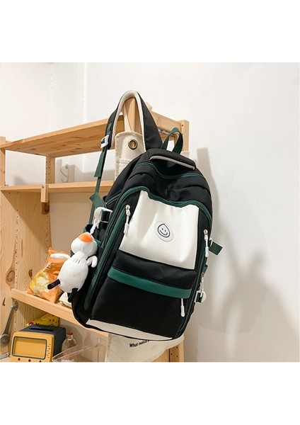 Yucama Schoolbag Büyük Kapasiteli Sırt Çantası Basit Ortaokul Öğrencisi Yükünü Azaltan Rahat Sırt Çantası - Pembe (Yurt Dışından)