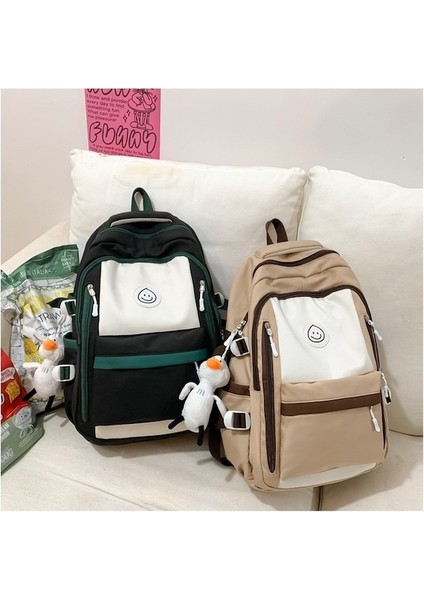 Yucama Schoolbag Büyük Kapasiteli Sırt Çantası Basit Ortaokul Öğrencisi Yükünü Azaltan Rahat Sırt Çantası - Pembe (Yurt Dışından)