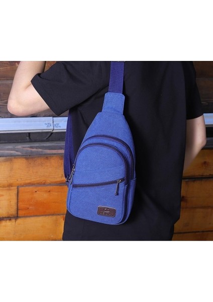 Yucama Messenger Çanta Göğüs Çantası Crossbody Çanta Seyahat Spor Koşu Yürüyüş Için Askı Çantası - Blue (Yurt Dışından)