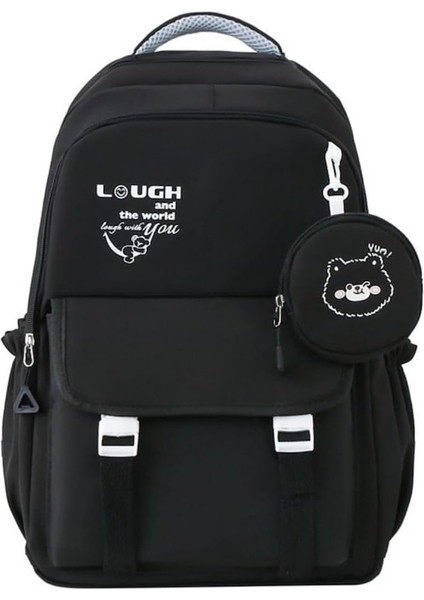 Heamor Genç Kız Okul Çantası Büyük Kapasiteli Ilk ve Ortaokul Öğrencileri Sırt Çantası Çocuk Sırt Çantaları - Siyah (Yurt Dışından) indirimleri