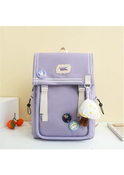 Yucama Kawaii Büyük Kapasiteli Seyahat Okul Çantası Genç Kızlar - Mor (Yurt Dışından)