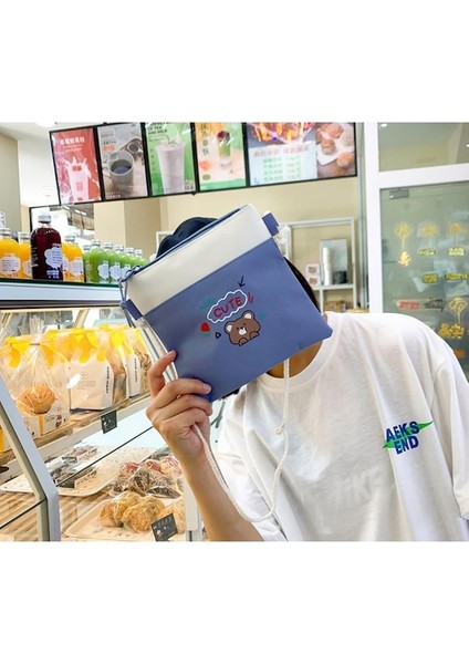 Yucama Yucama Okul Çantası 5 Adet Ortaokul Lise Öğrencisi Sırt Çantası Set Estetik Okul Çantaları Rozet ve Kolye Ile Sevimli Kitap Çantası, Omuz Çantası, Kalem Kutusu, Bez Çanta - Blue (Yurt Dışından) modelleri