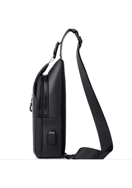 Yucama Erkek Omuz Çantası Crossbody Çanta Spor Çantası Çanta Su Geçirmez Göğüs Çantası Su Geçirmez Bel Çantası Yumuşak Kumaş - Black (Yurt Dışından)