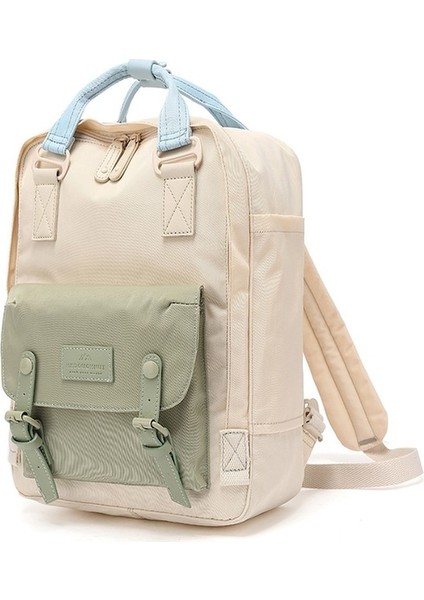 Yucama Çörek Ome Sırt Çantası Öğrenci Okul Çantası - Yeşil - Beyaz (Yurt Dışından)