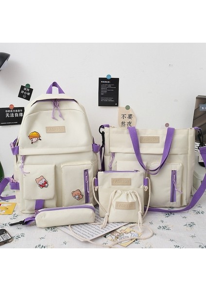 Ortaokul Öğrencileri Için Okul Çantası 5'li Set2 (Yurt Dışından)