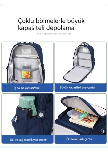 Çocuk Omurga Koruyucu Az Yük Taşıma Omuz Çantası/ilköğretim Okulları Için Hafif Büyük Kapasiteli Çanta DL272 (Yurt Dışından) modelleri