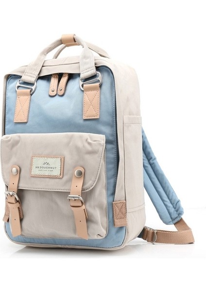 Yucama Çörek Ome Sırt Çantası Öğrenci Okul Çantası - Açık Gri - Mavi (Yurt Dışından)