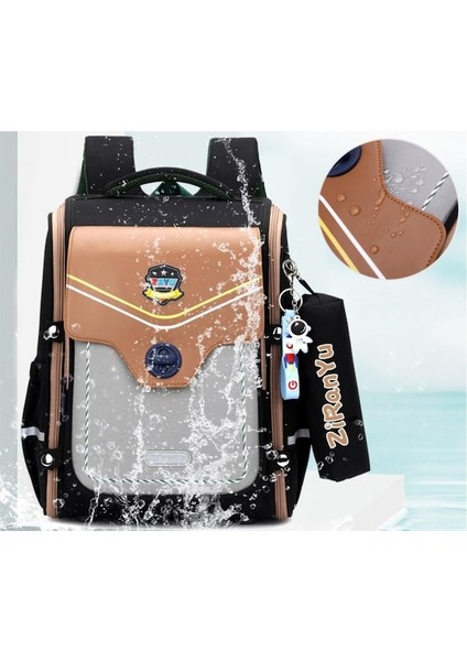 Yucama Yürüyor Sırt Çantası Ilköğretim Okulu Öğrencileri Schoolbag Sevimli Çocuklar Ilköğretim Okulu Sırt Çantaları Göğüs Kemeri ve Ücretsiz Kolye - Black (Yurt Dışından)