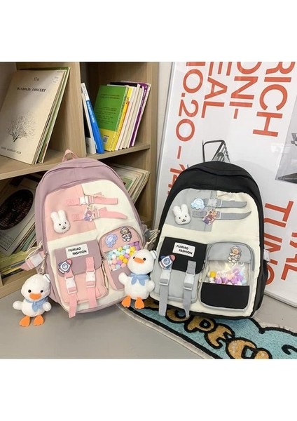 Yucama Sırt Çantası Omuz Çantası Ortaokul Öğrenci Okul Çantası Çok Bölmeli Büyük Kapasiteli Sırt Çantası - Black (Yurt Dışından) fiyatları