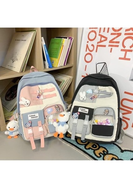 Yucama Sırt Çantası Omuz Çantası Ortaokul Öğrenci Okul Çantası Çok Bölmeli Büyük Kapasiteli Sırt Çantası - Black (Yurt Dışından) modelleri