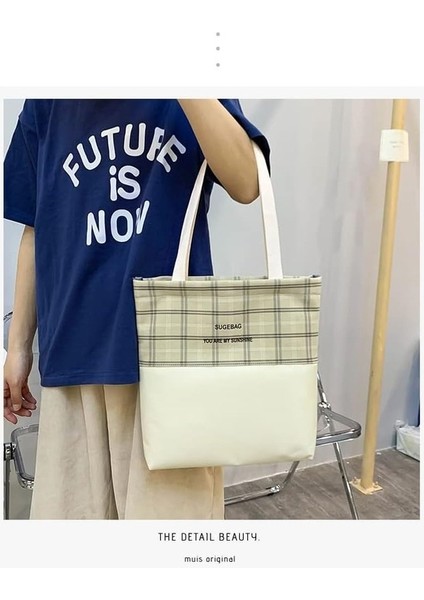 Yucama Sırt Çantası 5 Parça Ekose Tarzı Büyük Kapasiteli Çapraz Çantalar Omuz Çantaları Kalem Kılıfları Kozmetik Çantaları - Khaki (Yurt Dışından) fırsatları