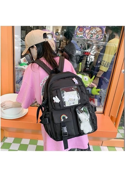 Heamor Kawaii Sırt Çantası Kawaii Çocuk Sırt Çantası Sevimli Peluş Pin Aksesuarları Ile Büyük Günlük Sırt Çantası Kızlar Için Sevimli Gizli Sakli Konusmalar Genç - White (Yurt Dışından) fiyatları