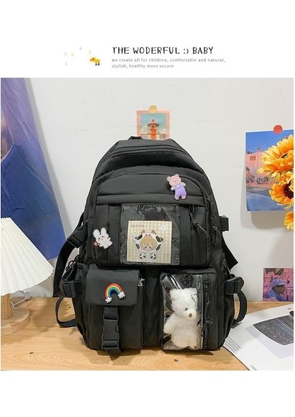 Heamor Kawaii Sırt Çantası Kawaii Çocuk Sırt Çantası Sevimli Peluş Pin Aksesuarları Ile Büyük Günlük Sırt Çantası Kızlar Için Sevimli Gizli Sakli Konusmalar Genç - White (Yurt Dışından) fırsatları